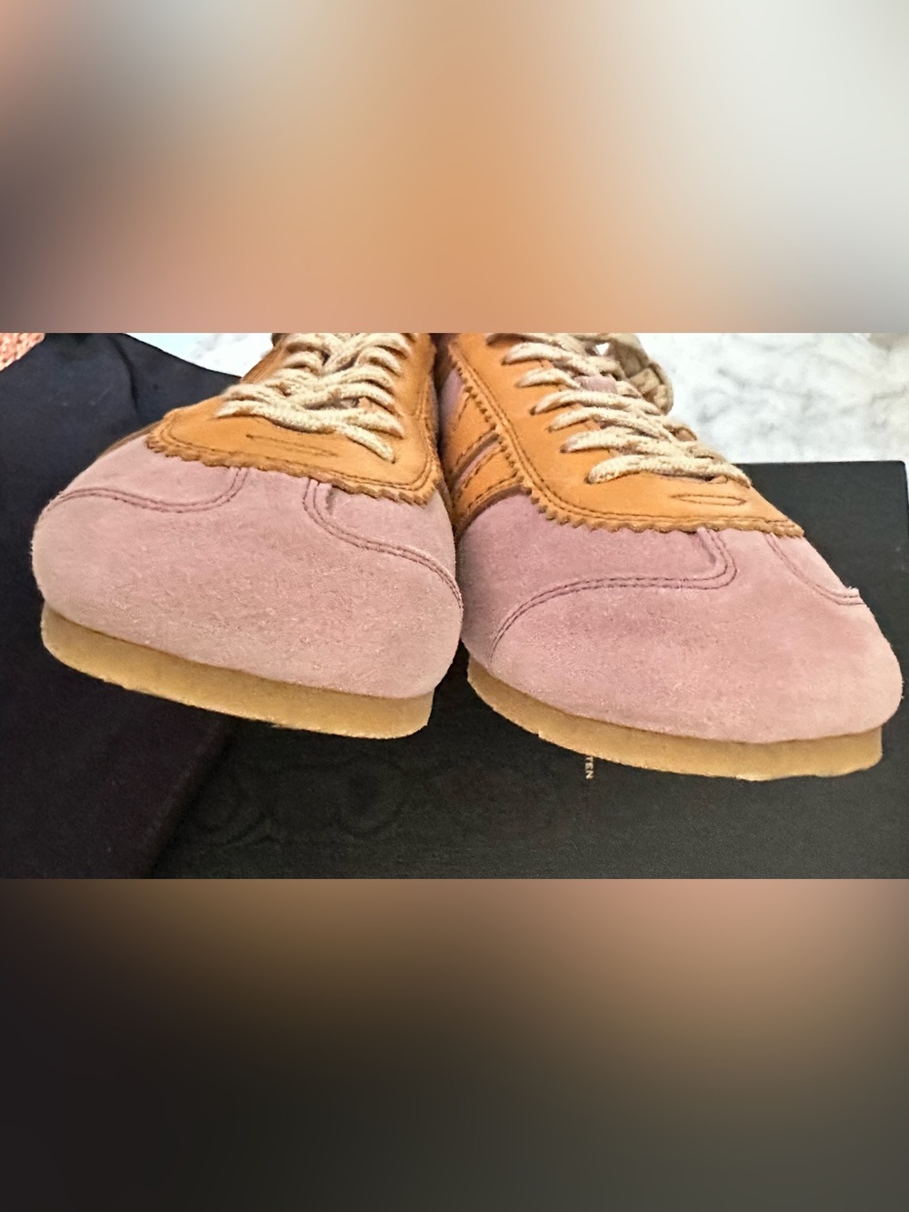 Dries Van Noten Leather-trimmed Suede Blush Yellow Low Top Sneakers 37 NWT - Picture 9 of 12